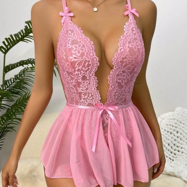 V-Cut Lover's Lace Chemise - Image 3