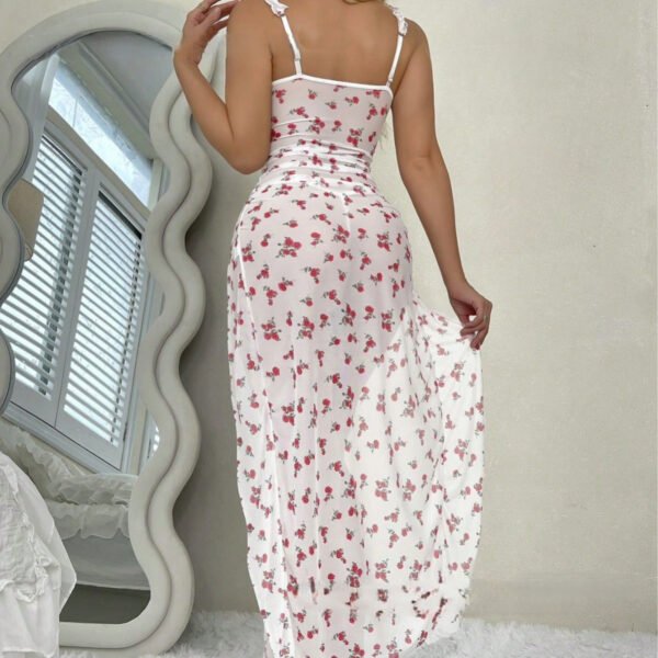 Floral Temptation Mesh Slit Gown - Image 3